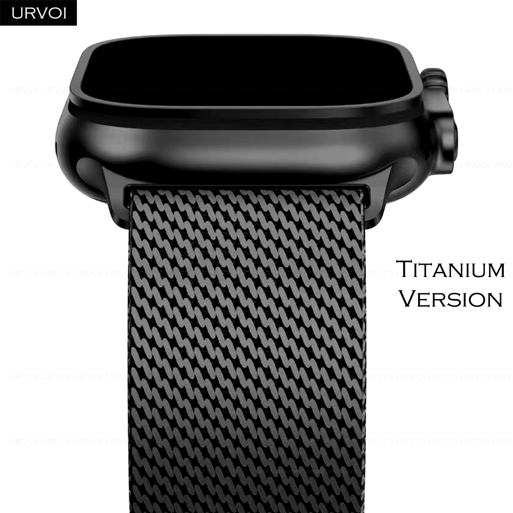 Mesh Coil Strip - URVOI Titanium Milanese loop untuk Apple